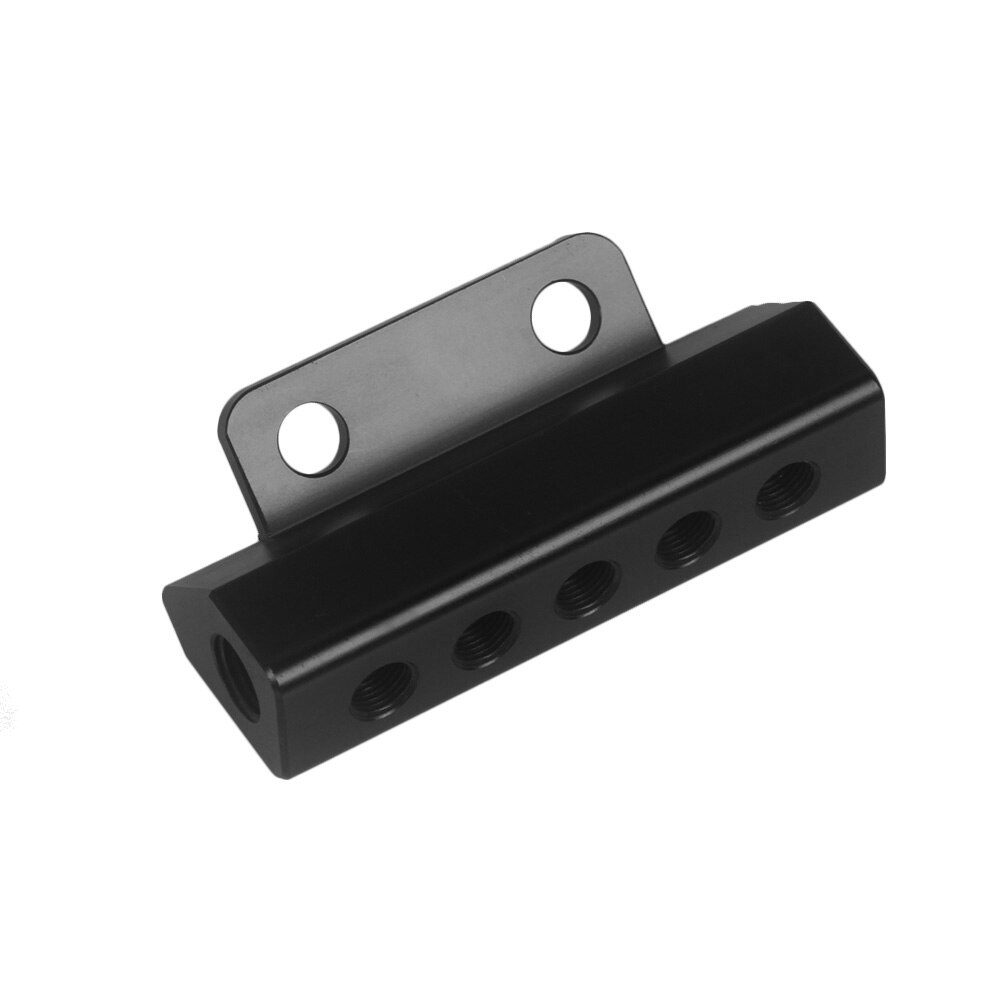 Vacuum Intake Manifold 6 Port 1/8 NPT Universal Aluminum Turbo Boost Block Intake Manifold Black Vacuum Intake Manifold