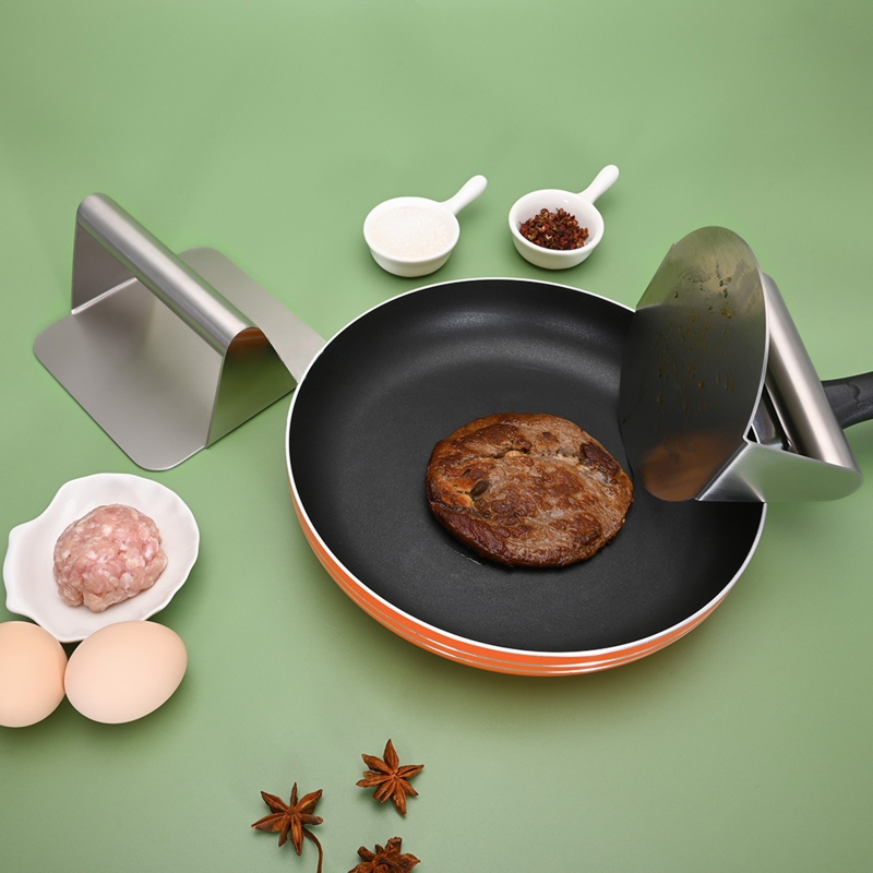 H4GD Handheld Burger Press Patty Maker Stainless Steel Hamburger Smasher Griddle Accessories for Home Cooking