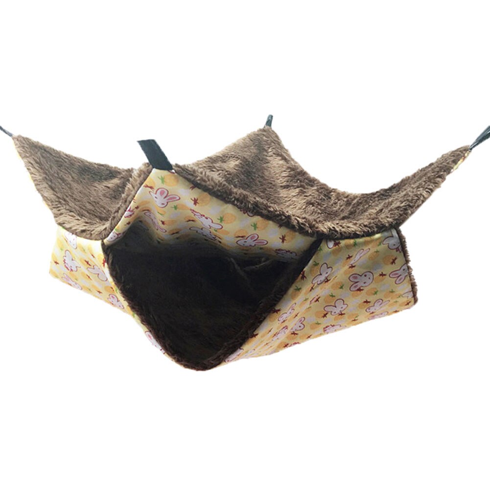 Warm Hamster Haak Hangmat Hamster Eekhoorn Opknoping Bed Nest Hangmat Swing Kooi Slapen Nest Kleine Huisdier Hangmat Huisdier Producten: Yellow 1 / L