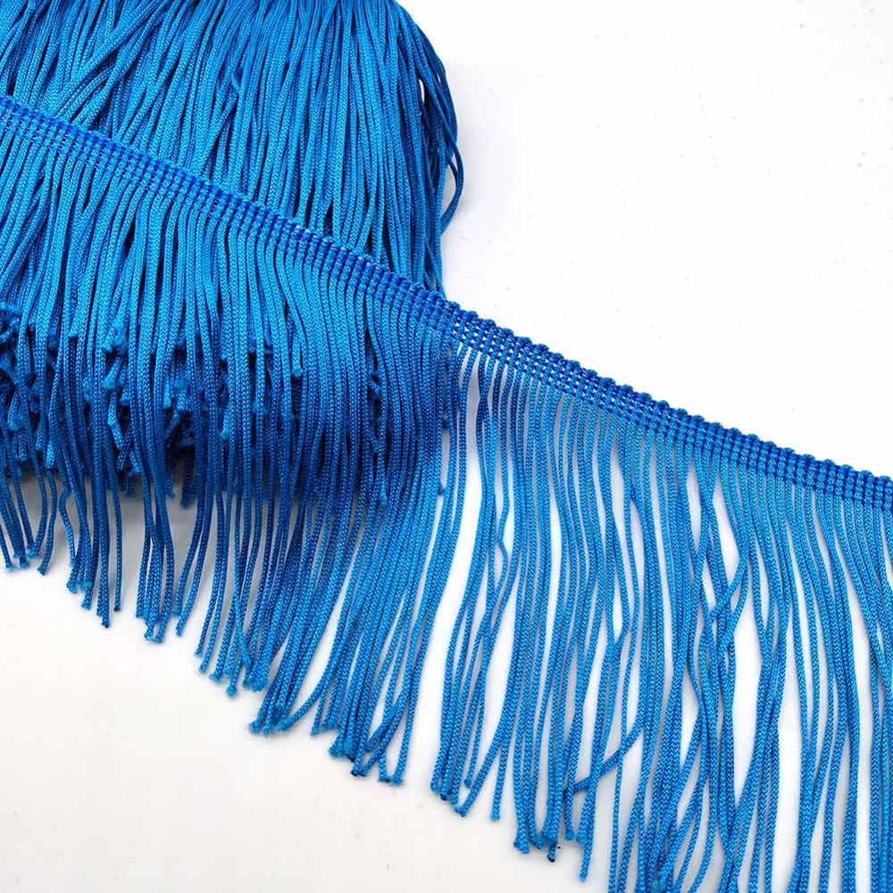 Beatiful-Cinta de encaje con ajuste de la franja de encaje, 10cm de ancho, ribete de franja de borlas para vestido latino, accesorios de vestuario DIY: Sky blue