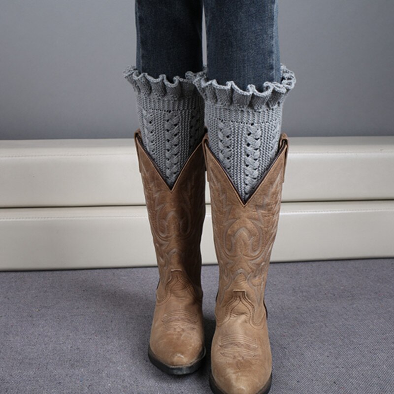 Women Knit Leg Warmers Ladies Bud Boot Cuffs Boots socks Boot Cuffs Gaiters Toppers Beenwarmers Warm Legwarmers