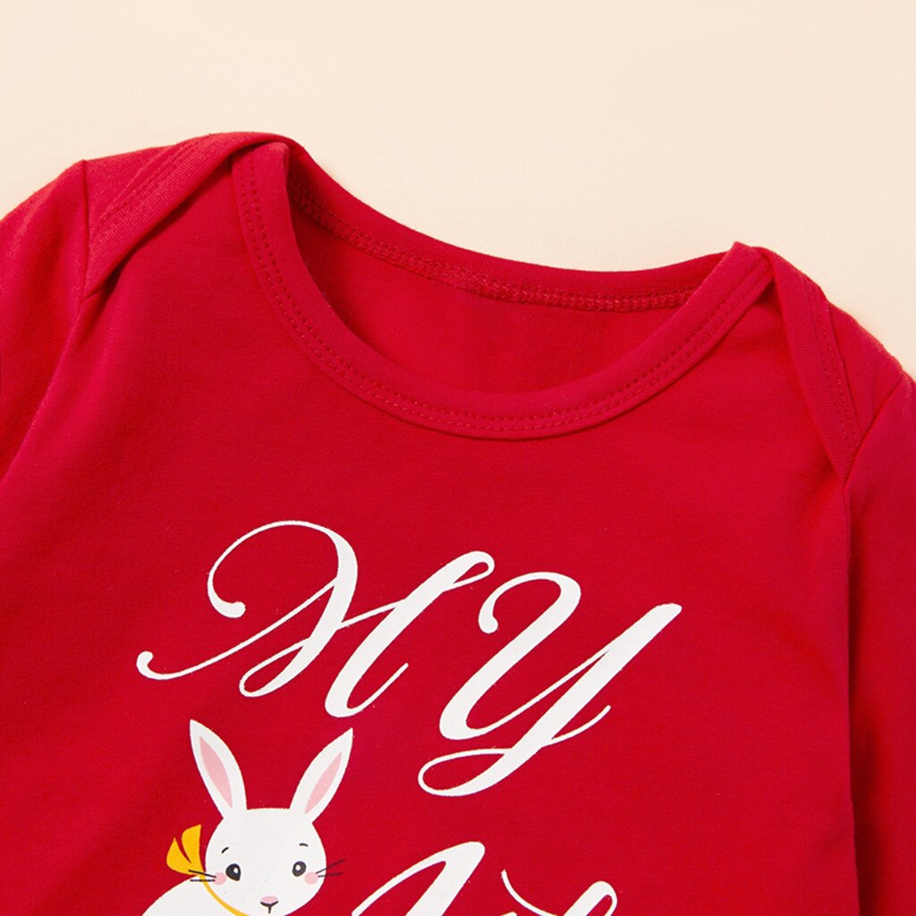 Letter Printed Baby Bodysuit Newborn Infant Girl Boy Easter Rabbit Bunny Bodysuit Clothes Body Dziecko Baby Long Sleeve Bodysuit