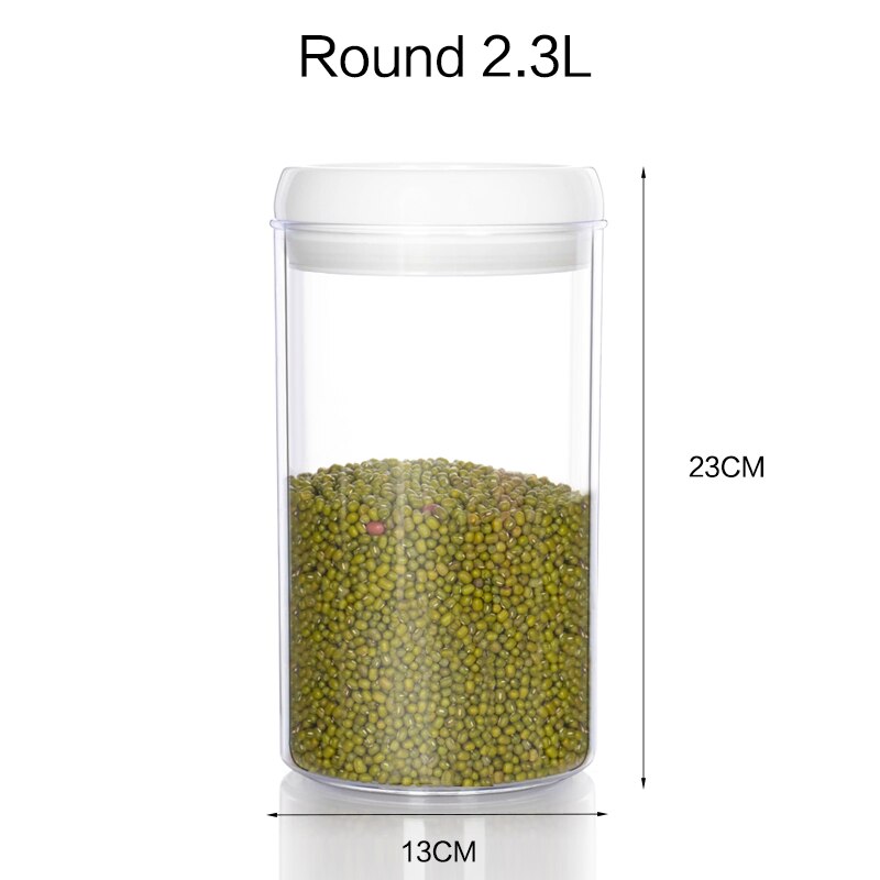 Food storage tank Purchase Food storage container Acrylic kitchen storage multigrain storage jar transparent sealed kitchen jars: Round 2.3L