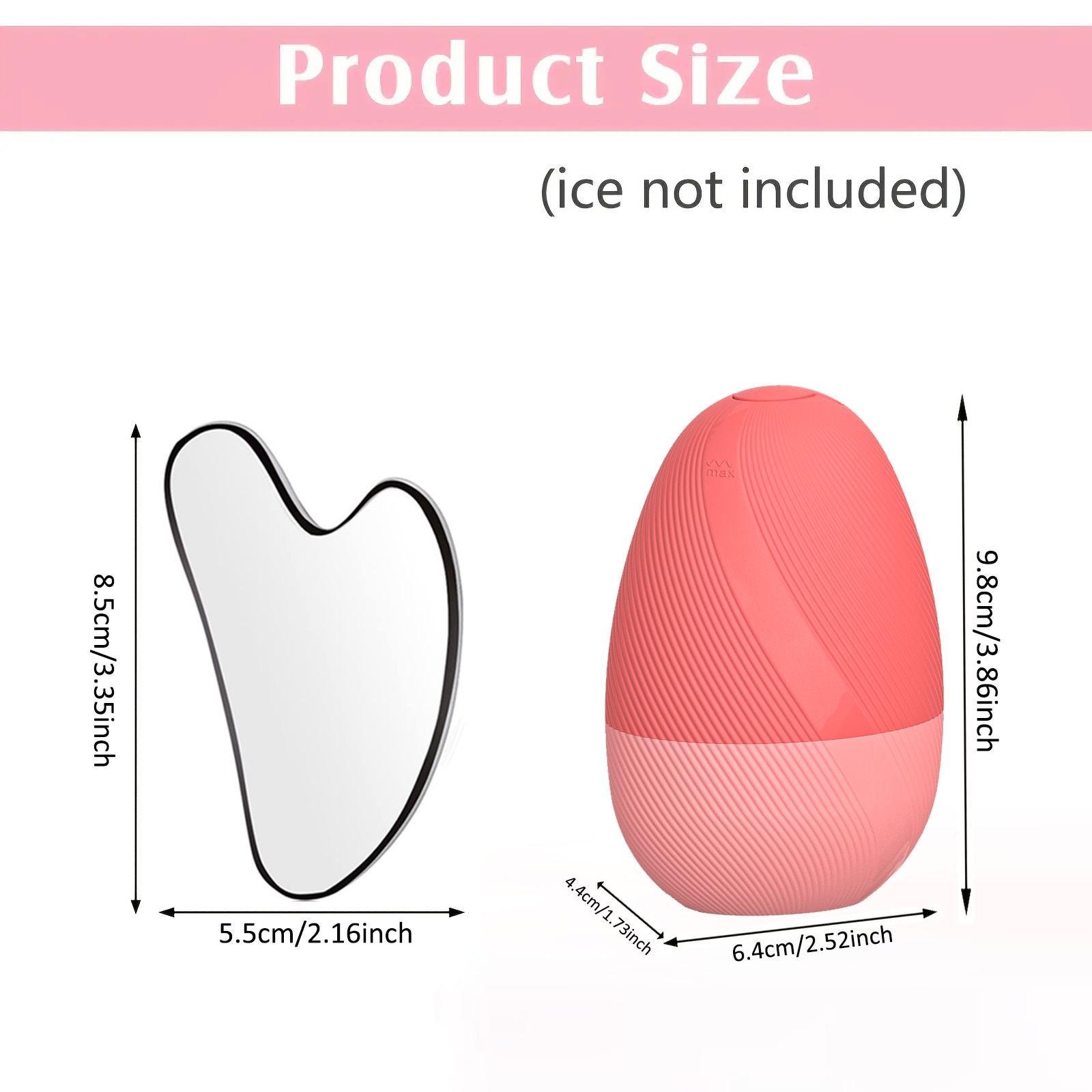 Rolo facial de gelo e conjunto de ferramentas gua sha de aço inoxidável, massageador facial rolo de gelo ferramenta de cuidados com a pele conjunto de beleza ferramenta de contorno de levantamento