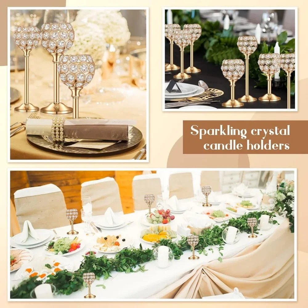 Bougeoirs en métal photophore en cristal moderne, 1 pièce, décor d'église pour fête de mariage, centres de Table à manger, décoration de chandelier