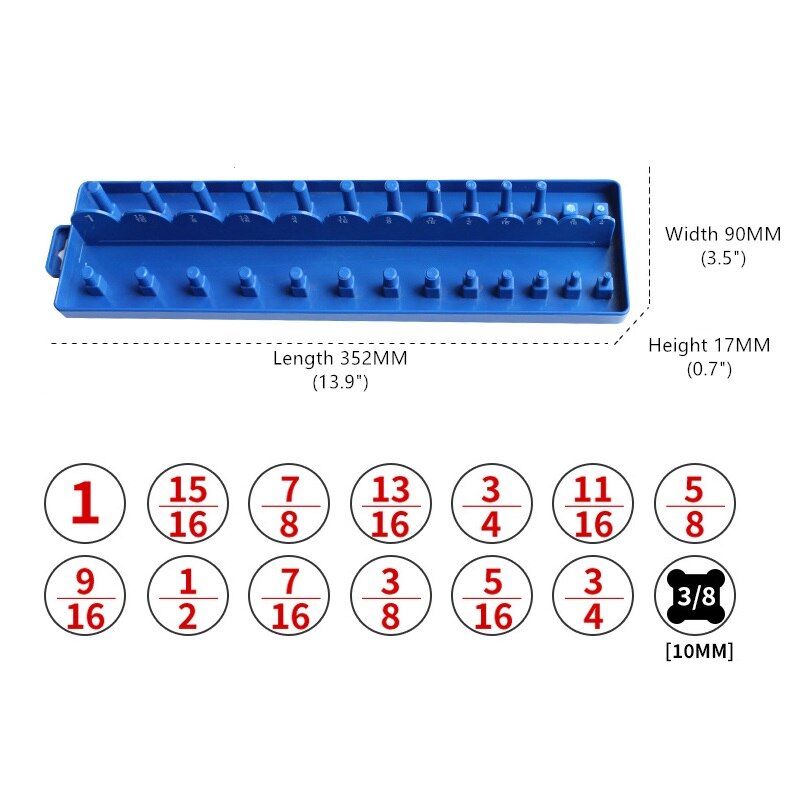 Slot Storage Box Sleeve Bracket Pallet Rack Sleeve Storage Bracket Box Insert Row Guide Rail Socket Placing Tool SAE 1/4" 3/8": 02