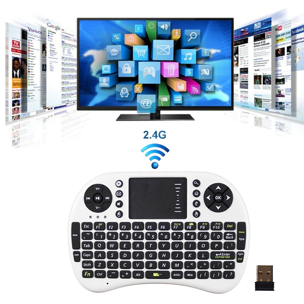 Franska tyska arabiska thailändska språk  i8 tangentbord universal fjärrkontroll 2.4 ghz trådlöst tangentbord pekplatta handhållen för tv-box