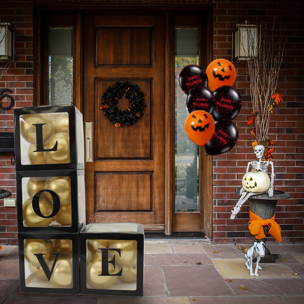 4pcs LOVE Balloon Box Transparent Balloon Box Wedding Birthday Party Christmas Decorations Adult Kids Ballons Accessories