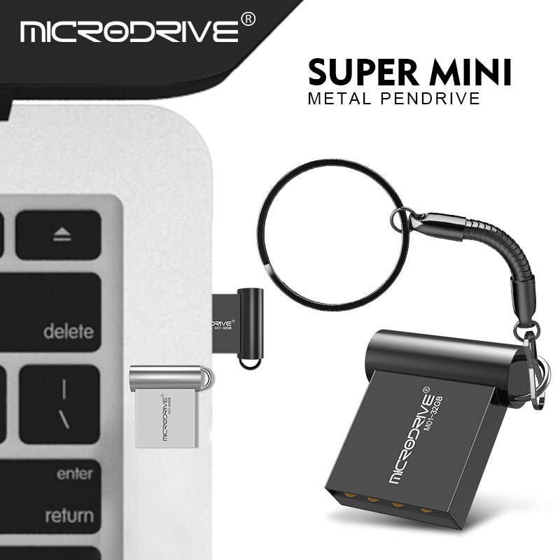 Super MINI Pendrive 4GB 8GB 16GB de plata/gris metal unidad flash usb pen drive 32GB 64GB de memoria stick disco de u,