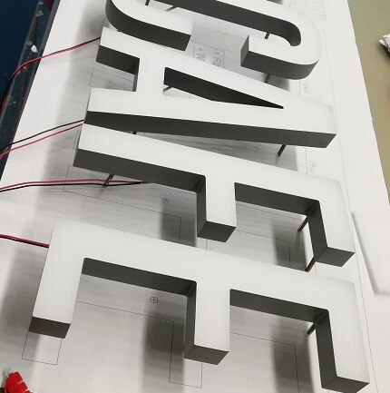 Advertising large 3D front lit illuminated signage waterproof LED face lit acrylic sign