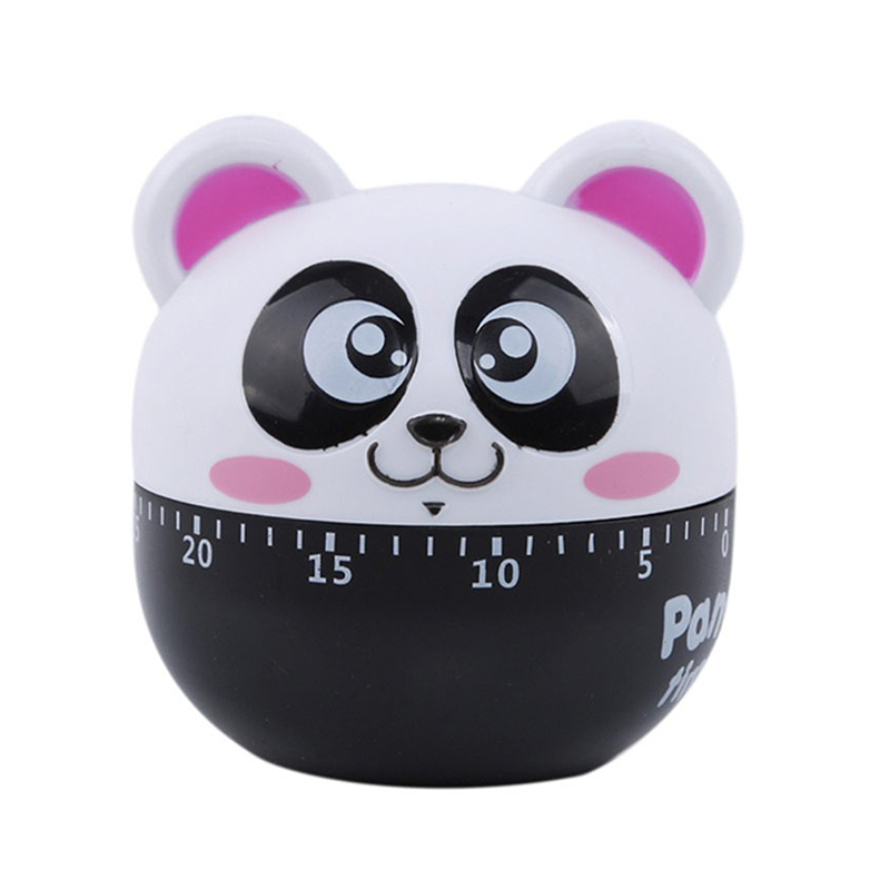 Minuterie de cuisine en forme de Panda, 60 minutes, facile à utiliser, aide à la cuisson, outils ménagers, décoration de la maison: Pink