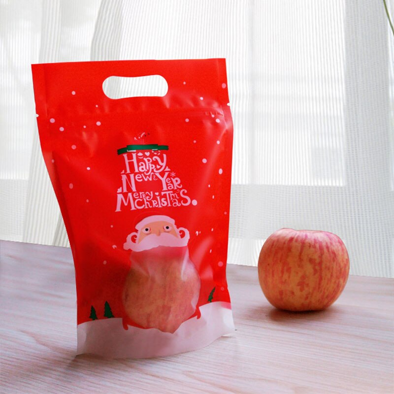 10/20 stücke Weihnachten Verpackung Tasche Für Apfel Süßigkeiten Cookie Keks Reißverschluss selbst Abdichtung Plastiktüte Stand hoch Postleitzahl-sperren poly Tasche