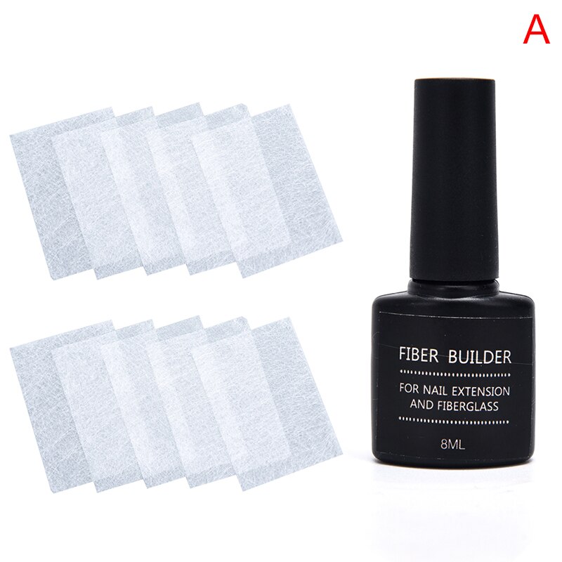 Silke glasfiber + reparation negle fiber gel sæt glasfiber silke negle forlængelse limbygger uv gel nail art værktøjer fransk: -en