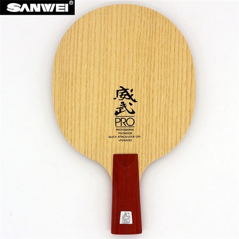 Sanwei  v5 pro bordtennis klinge 7 krydsfiner quicky attack+ loop off+ ping pong ketcher bat paddle tennis de mesa