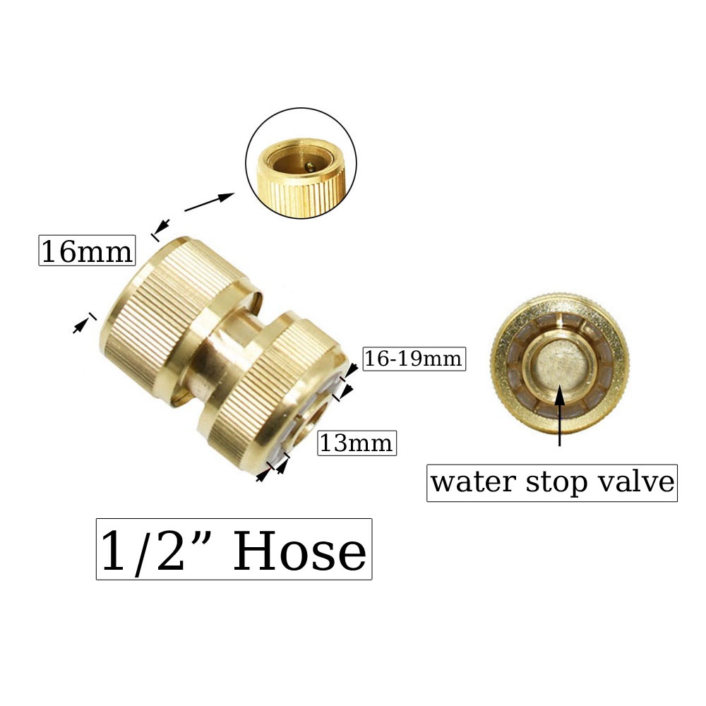 1/2 3/4 5/8 1" Thread Hose Quick Connector Brass Garden Watering Fittings Drip Irrigation Copper Hose Quick Coupler: Clear