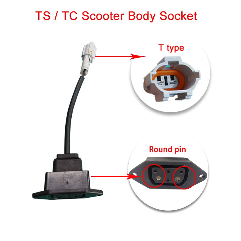 Chargeur et boîtier de charge pour Super SOCO TC MAX TS, accessoires d&#39;origine, prise de batterie et câble: Body socket Round T