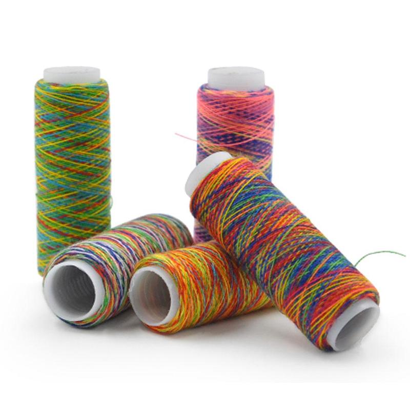 Regenbogen Nähgarn Linie Nähmaschine Linie Regenbogen Hand Farbe NäHenne Stickerei Gewinde Gewinde NäHenne Quilten I2U3