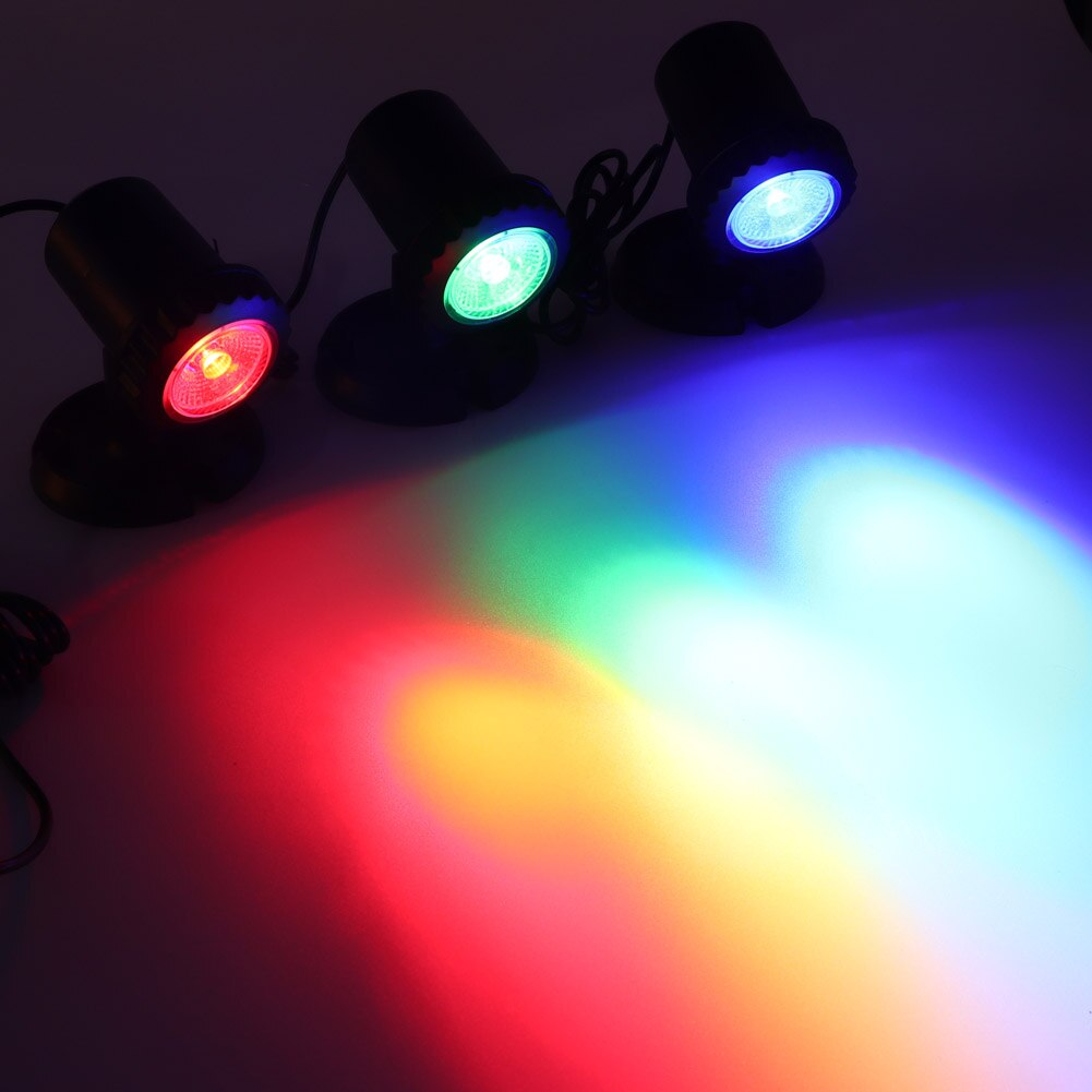 RGB 3 Solar LED Underwater Light Pond Light Landscape Spotlight Waterproof Underwater Projector Light For Pond Garden Lawn