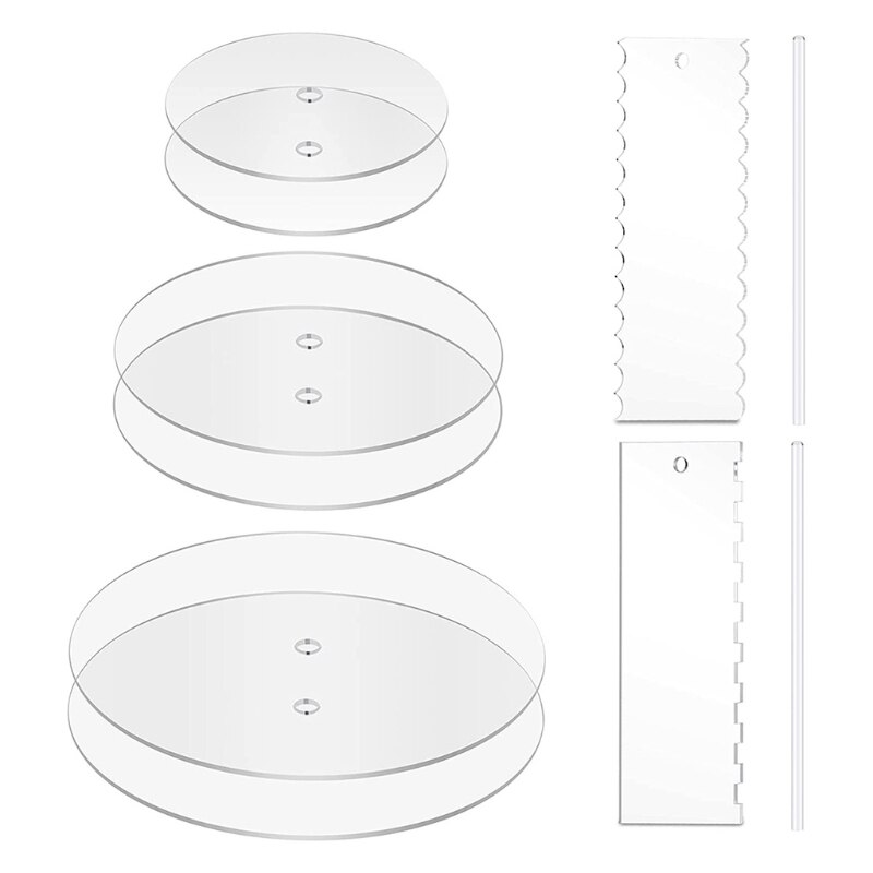 Transparent Cake Scraper Edge Side Edge Smoother Pastry Mold Making Scraper Rectangular Acrylic Cake Baking Tools Easy: 4
