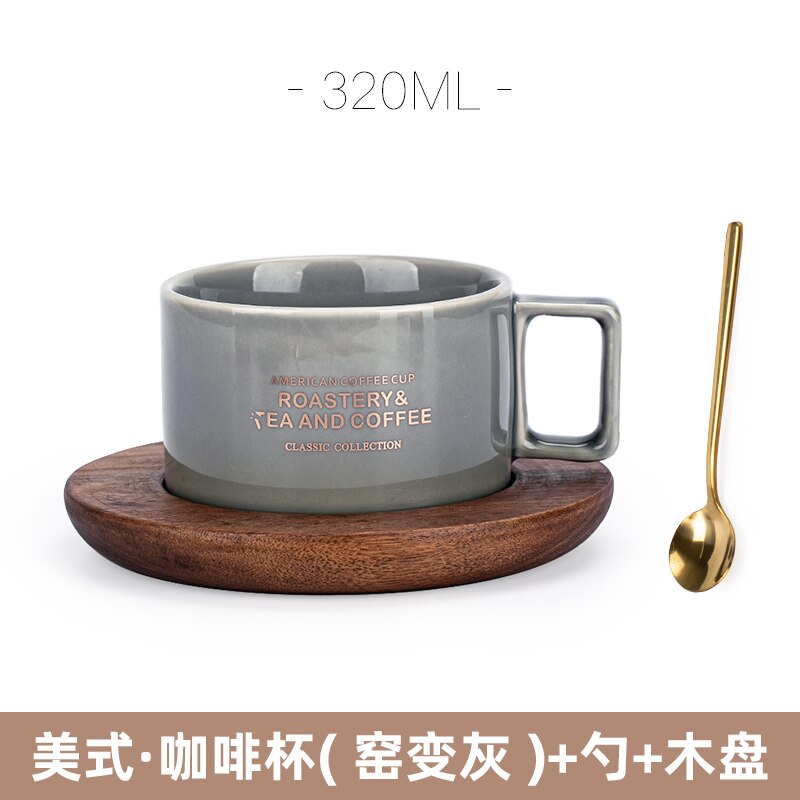 Black Luxury Ceramic Coffee Cup and Saucer Set Bone China Dinnerware Coffee Cup Sets Vaso Para Cafe Mug BD50CS: style14