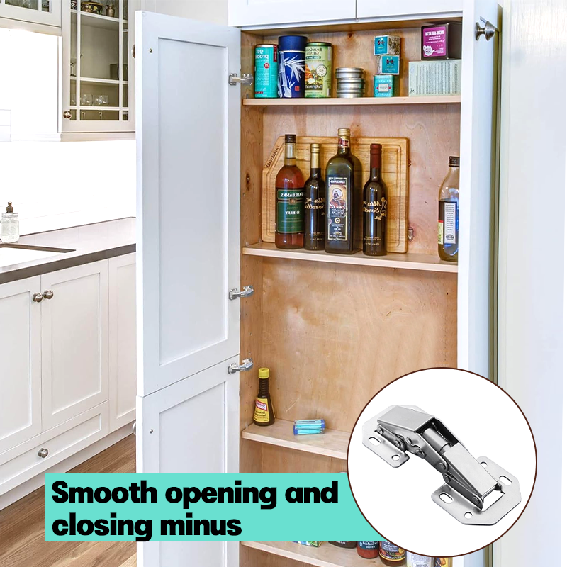 90 Degree Door Hinges No-Drilling Hole Hydraulic Buffer Hinge Kitchen Cabinet Hinges Furniture Hardware Accessories