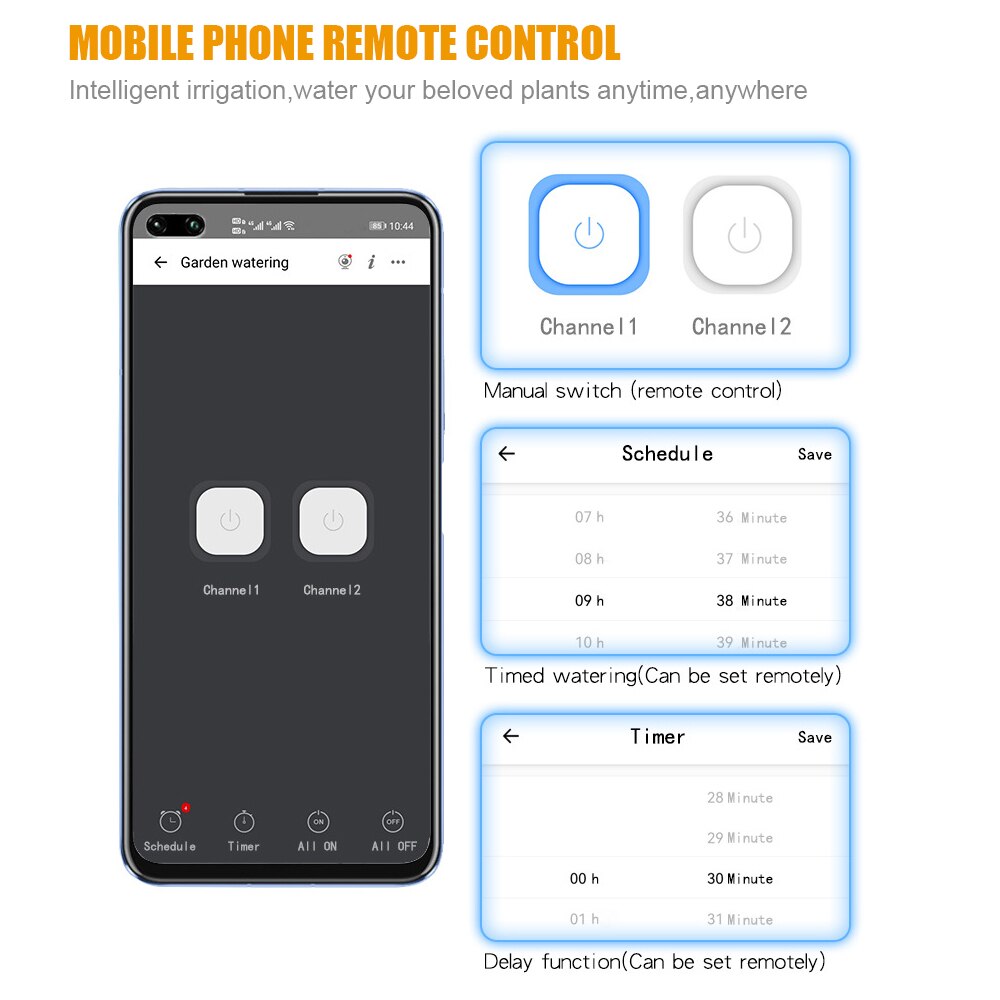 Double Pump Controller Automatic Watering Device Intelligent Timer System WIFI Mobile APP Control Garden Drip Irrigation Device