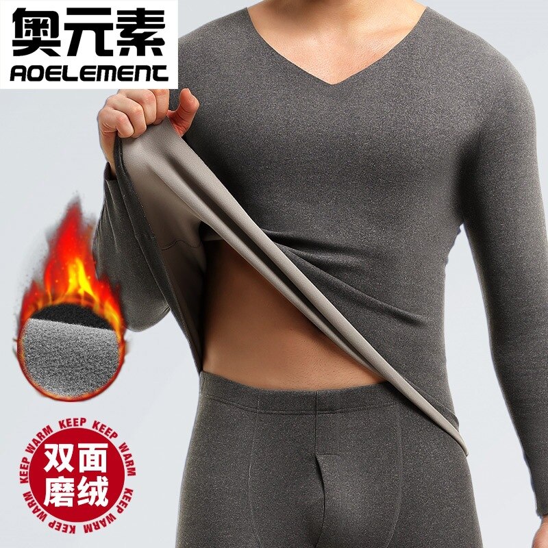 Camicie termiche per uomo canottiera in pile senza cuciture intimo termico invernale da uomo manica lunga Top intimo termico riscaldato cotone