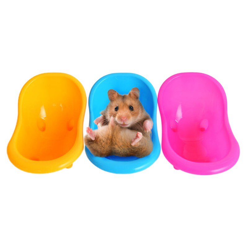 Casa Pet Criceto Bagno di Caso per Piccolo Criceto Vasca Da Bagno Durevole Gerbilli e Piccoli Animali Forniture Colore Casuale