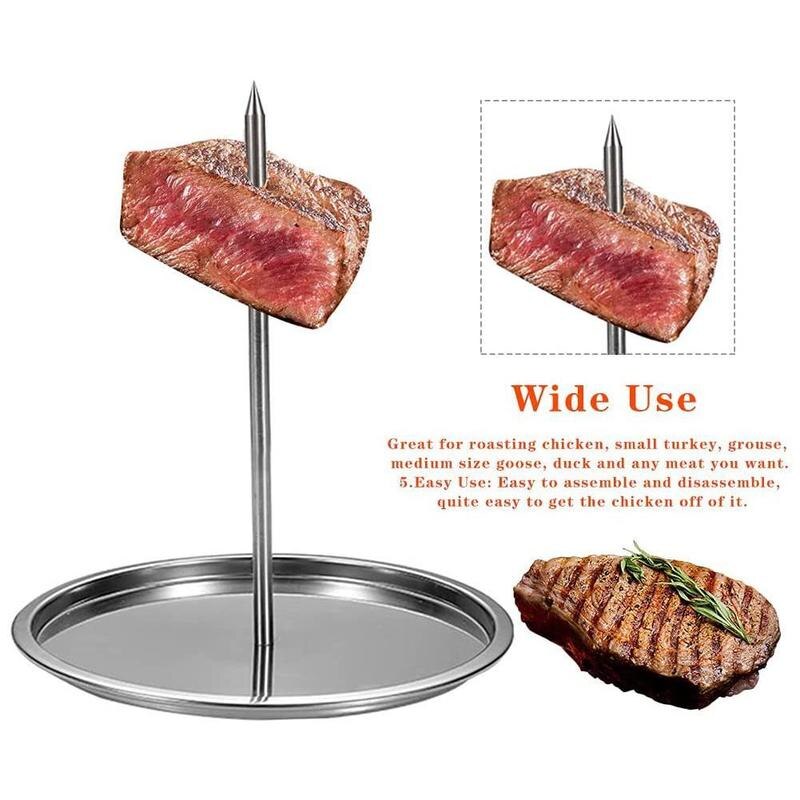 Support Vertical en acier pour brochette de Barbecue, pour volaille, pour rôtir la viande, broche brésilienne