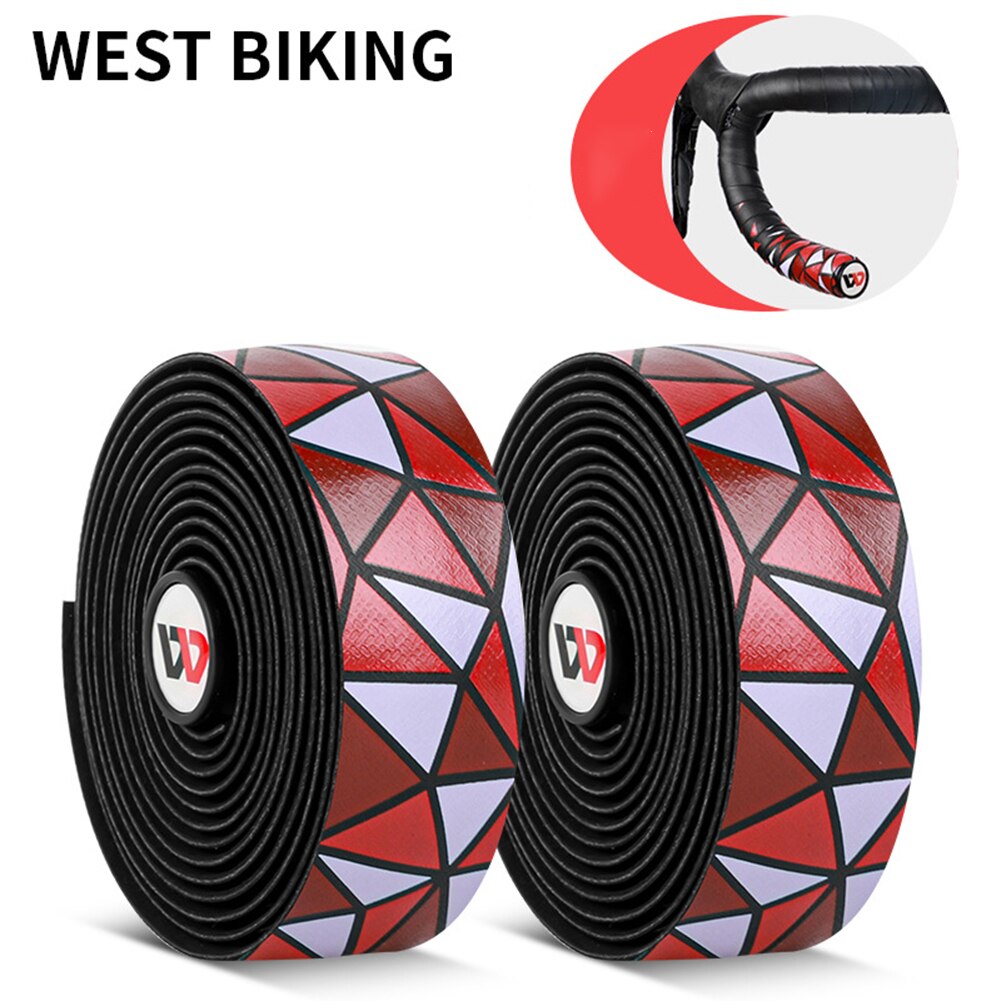 WEST RADFAHREN 2 Meter Rennrad Fahrrad Lenker Band Anti-skid Lenker Gürtel PU Band DIY Verband W/bar Plugs: Red