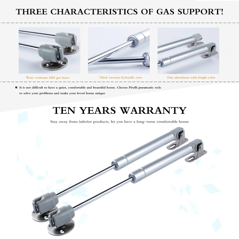 2Pcs Durable Gas Strut Hydraulic Rod Buffering Support Cabinet Door Gas Strut Furniture Hardware Fittings 100N