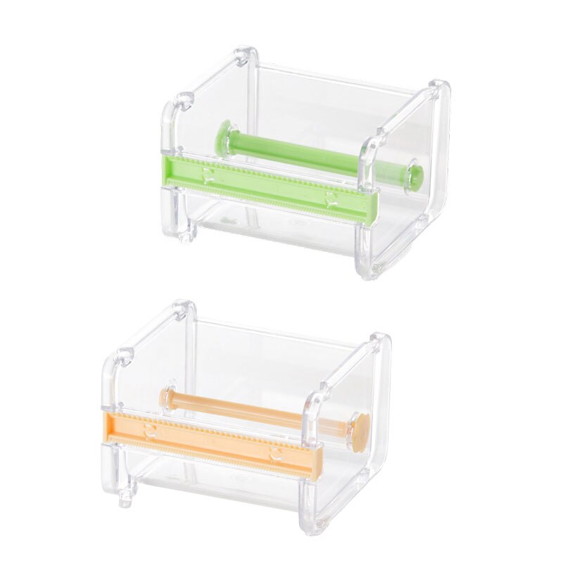 Transparent Tape Dispenser Washi Tape Cutter Desktop Storage Organizer Holder Dispenser Student School Office Stationery: 2 Pcs set B