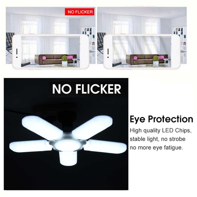 LED Garage Light Brighter Useful Lights Adjustable Fan Blades Deformable Ceiling Lamp For Car Garage Light