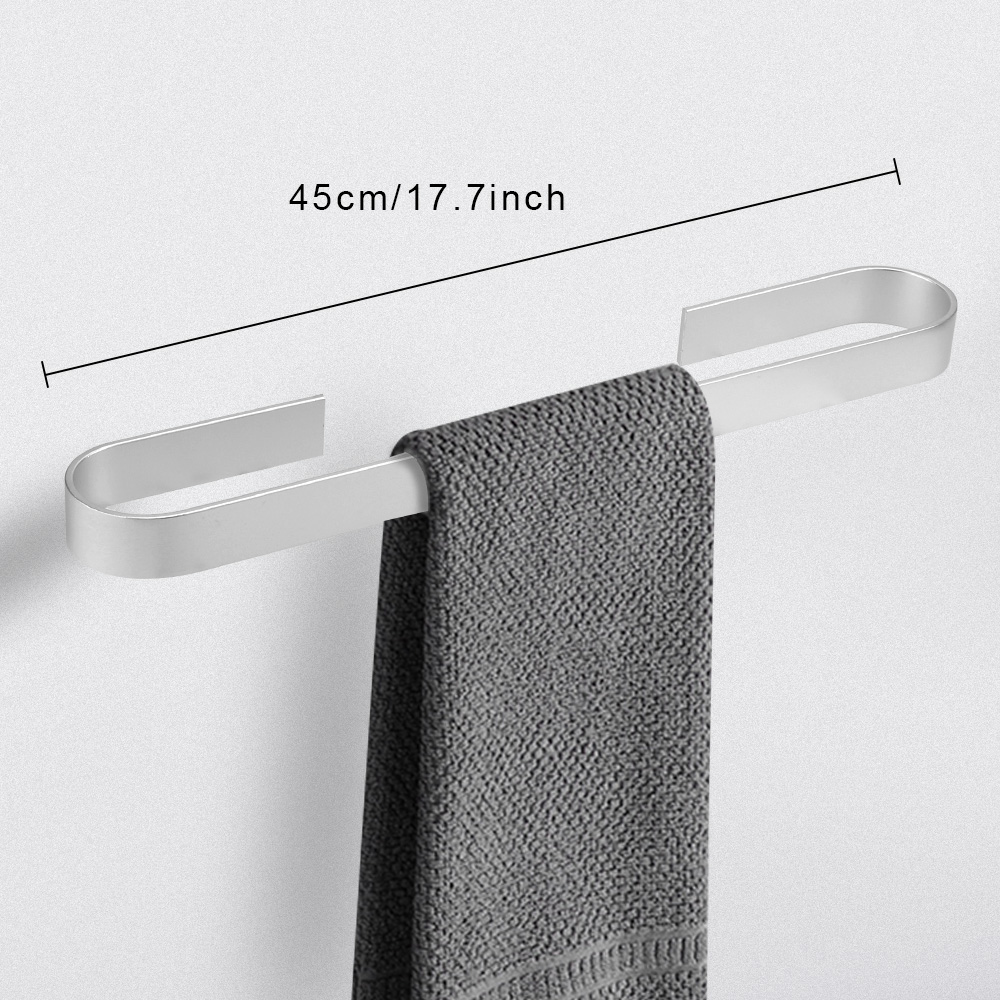 Doucherek Wandmontage Douche Caddy Geen Boren Douche Organizer Anti-Roest Lijm Ruimte Aluminium voor Keuken Badkamer-Zilver C_60cm