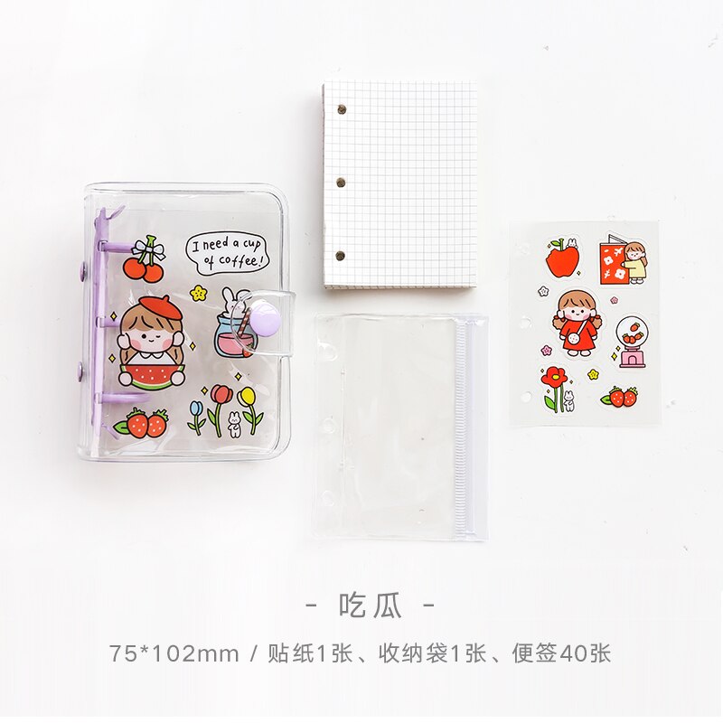 Mohamm tlen dziewczynka seria przenośny mini luźny liść książka pamiętnik notebooki kreatywne materiały biurowe akcesoria biurowe prezenty: A