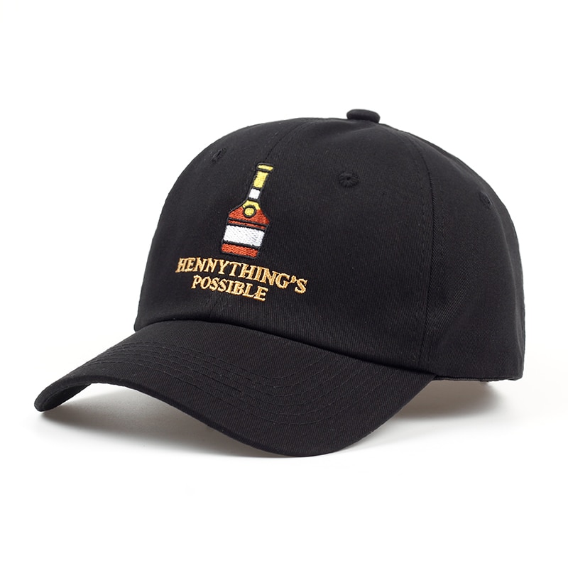 Henny fles borduurpet katoen verstelbaar henny ding's possible dad hat hiphop snapback hoeden casual petten