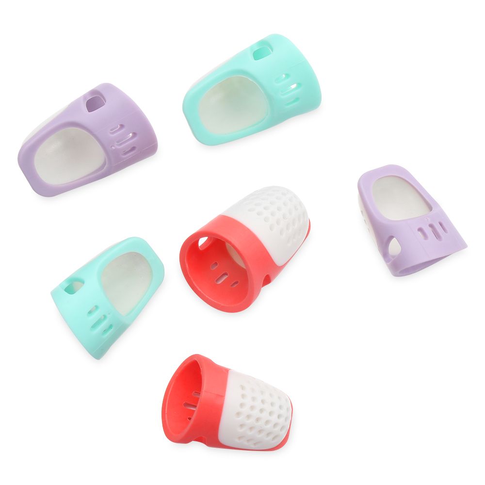 Dedal multifuncional semiabierto para dedos, dedal de silicona transpirable, protector, accesorios de costura para manualidades, 1 ud.