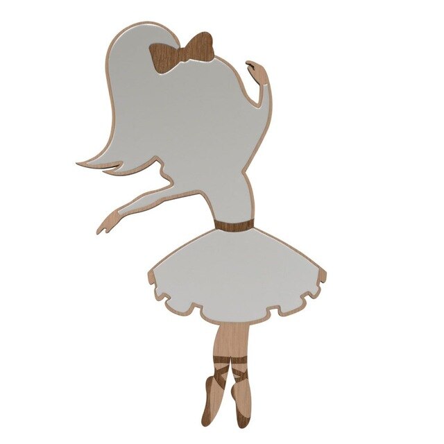 Bricolage chambre d'enfants miroirs muraux décoratifs acrylique décor à la maison cadre en bois pépinière mignon dessin animé miroir Stickers muraux: Ballet girl