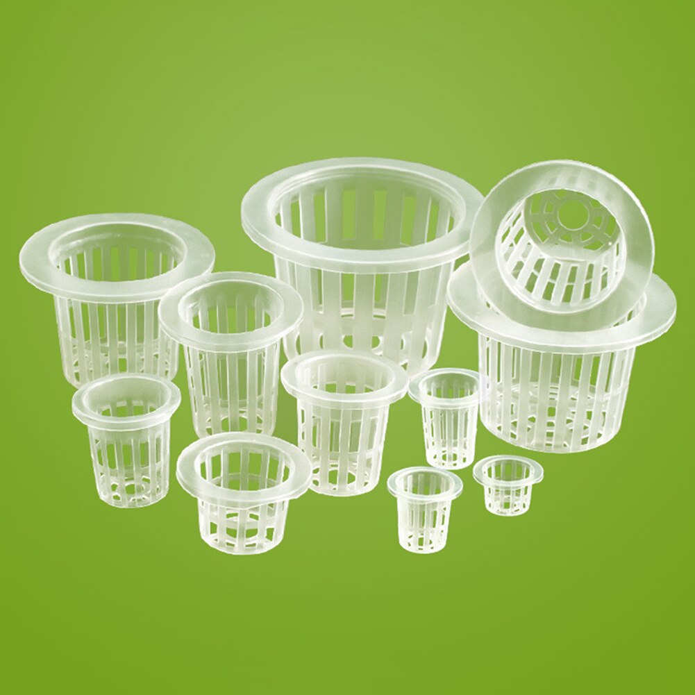 Malla para cultivo de plantas, malla para macetas de 50 piezas, red para vivero, cultivo hidropónico, cesta de malla, soporte para vegetales aeropónicos, plantación sin suelo