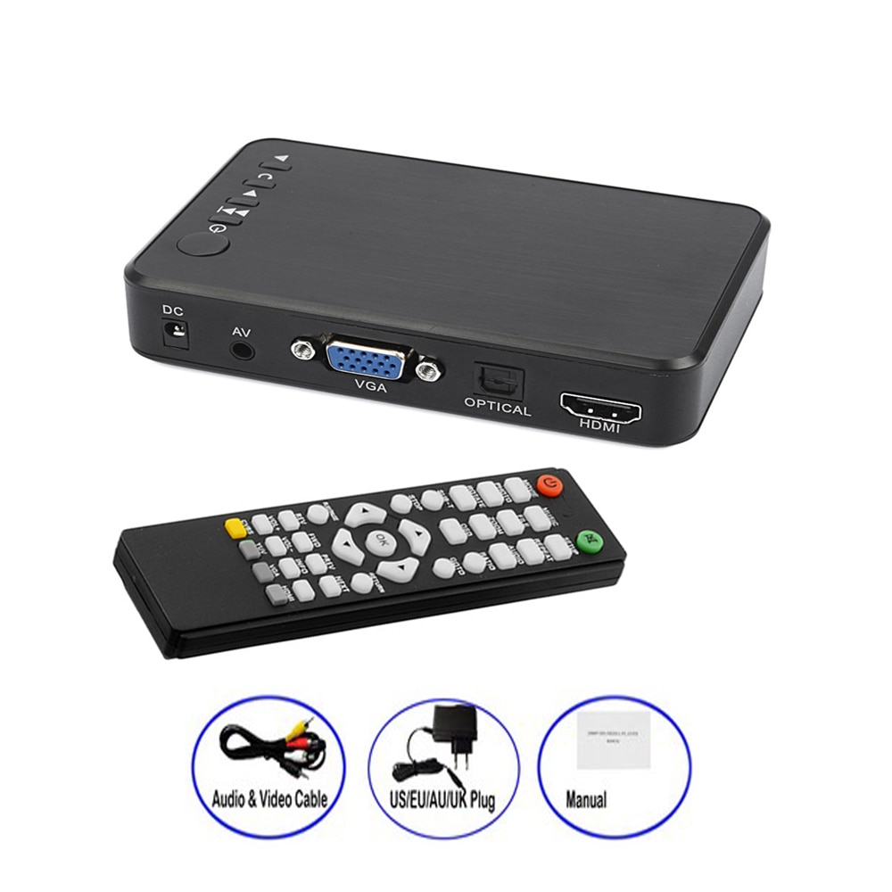 Mini full hd media multimediaspelare autoplay 1080p usb extern hdd mediaspelare för sd u disk hdmi vga av utgång för mkv rmvb