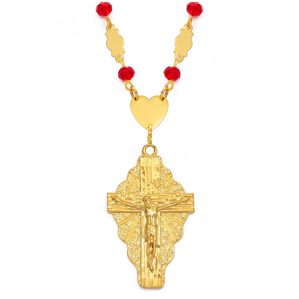 Anniyo Goud Kleur Kruis Hanger Ball Kralen Ketting Kettingen Mannen Vrouwen Hawaii Micronesië Chuuk Marshall Sieraden Kruisen #192306
