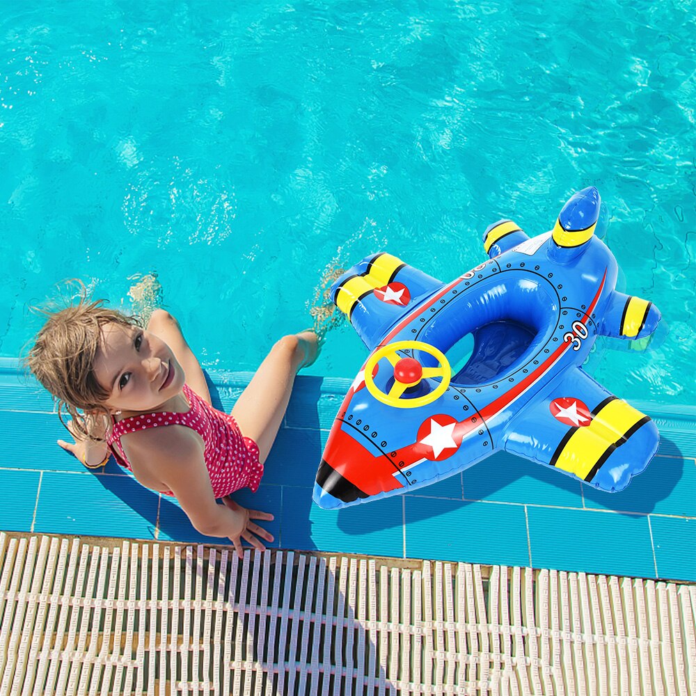 Inflatable Swimming Ring Comfortable Seat Cute Airplane Pool Float Swim Ring PVC Floating Toys for Chidren summer