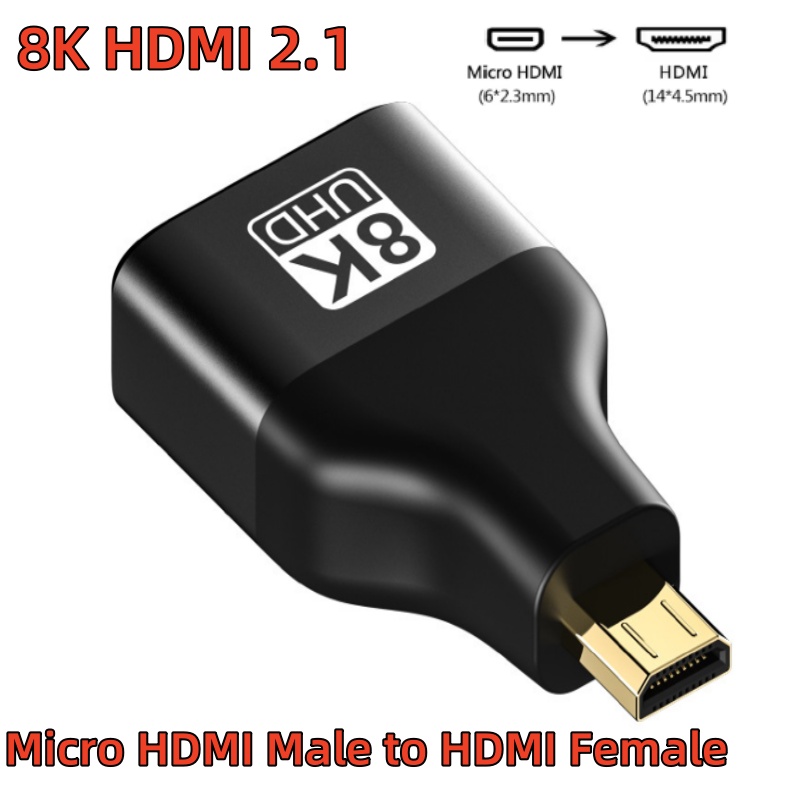 HDMI 2.1 Male to Femal Adapter 8k60Hz 4k120Hz High Speed Micro Mini HDMI to HDMI 48Gbps Adapter Coupler for Video Modes TV PC: Other