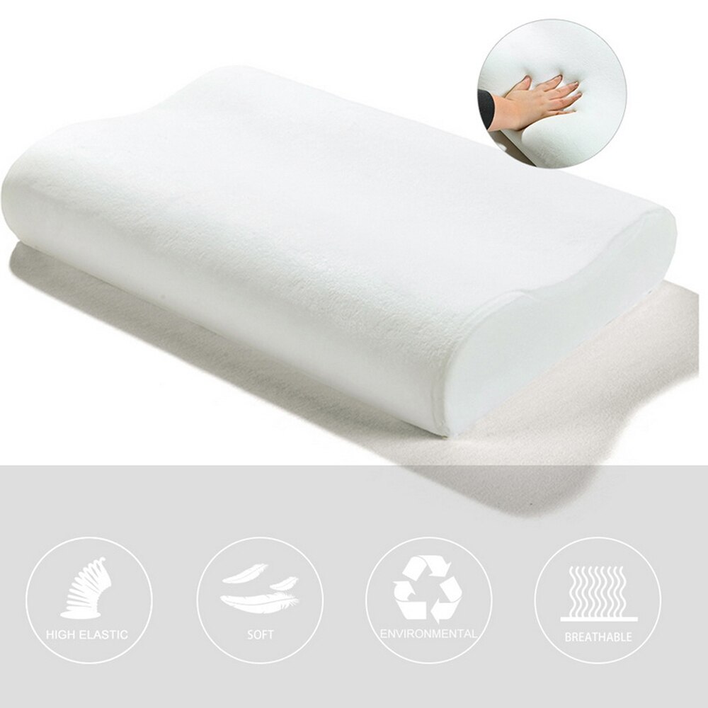 50X30Cm Zwart En Rood Memory Foam Bed Orthopedisch Kussen Voor Nekpijn Slapen Met Geborduurde Kussensloop Hals ondersteuning Voor Terug