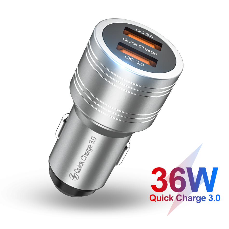36W Quick Charge 3.0 Dual Qc Car Charger Voor Iphone Samsung Snelle Auto Opladen Voor Huawei Xiaomi QC3.0 Mobiele telefoon Usb Lader