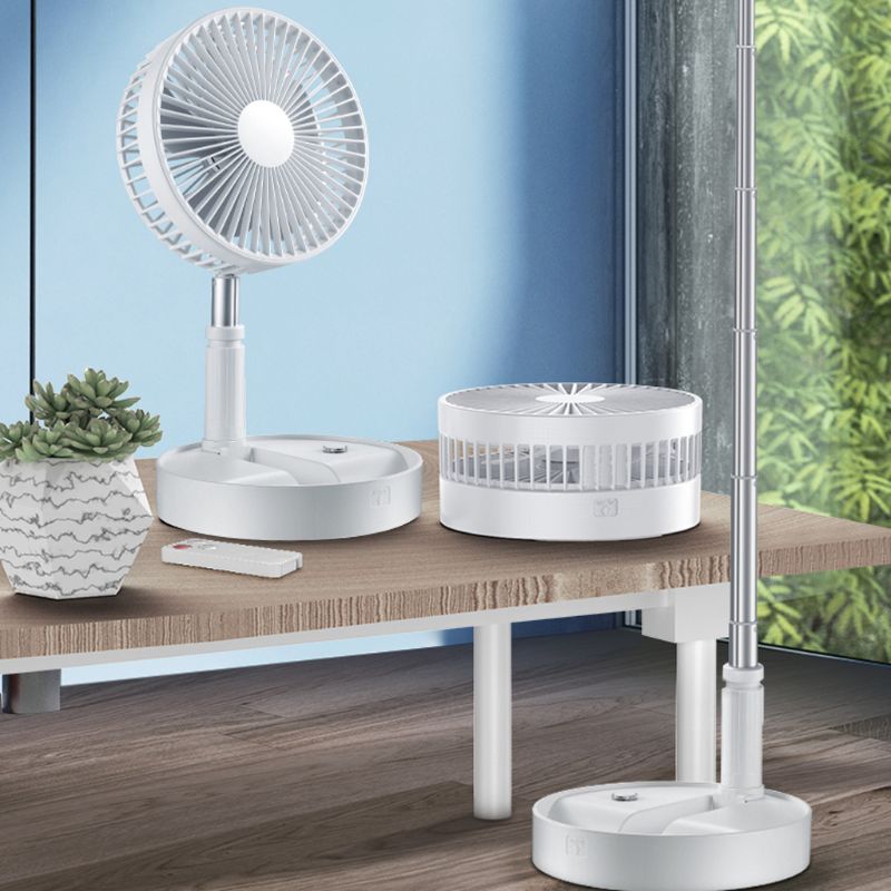 7200mAh Folding Telescopic Floor Desk Fan Remote Control Timing Air Cooler 4 Speed Rechargeable USB Fan for Home Outdoor Camping