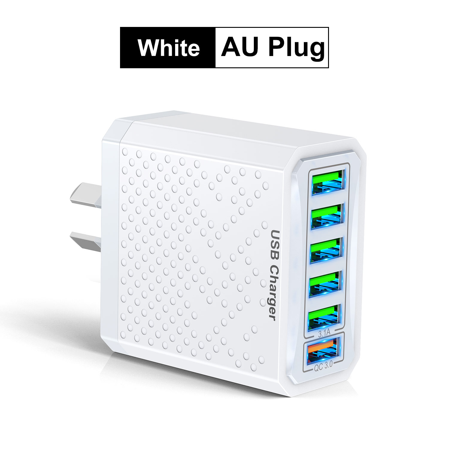 3.1a Roze Usb Snellader 6 In 1 Au Plug Snel Opladen Oplader Voor Australian Zeeland 6 Poorten Multi Oplader Snellader: CH