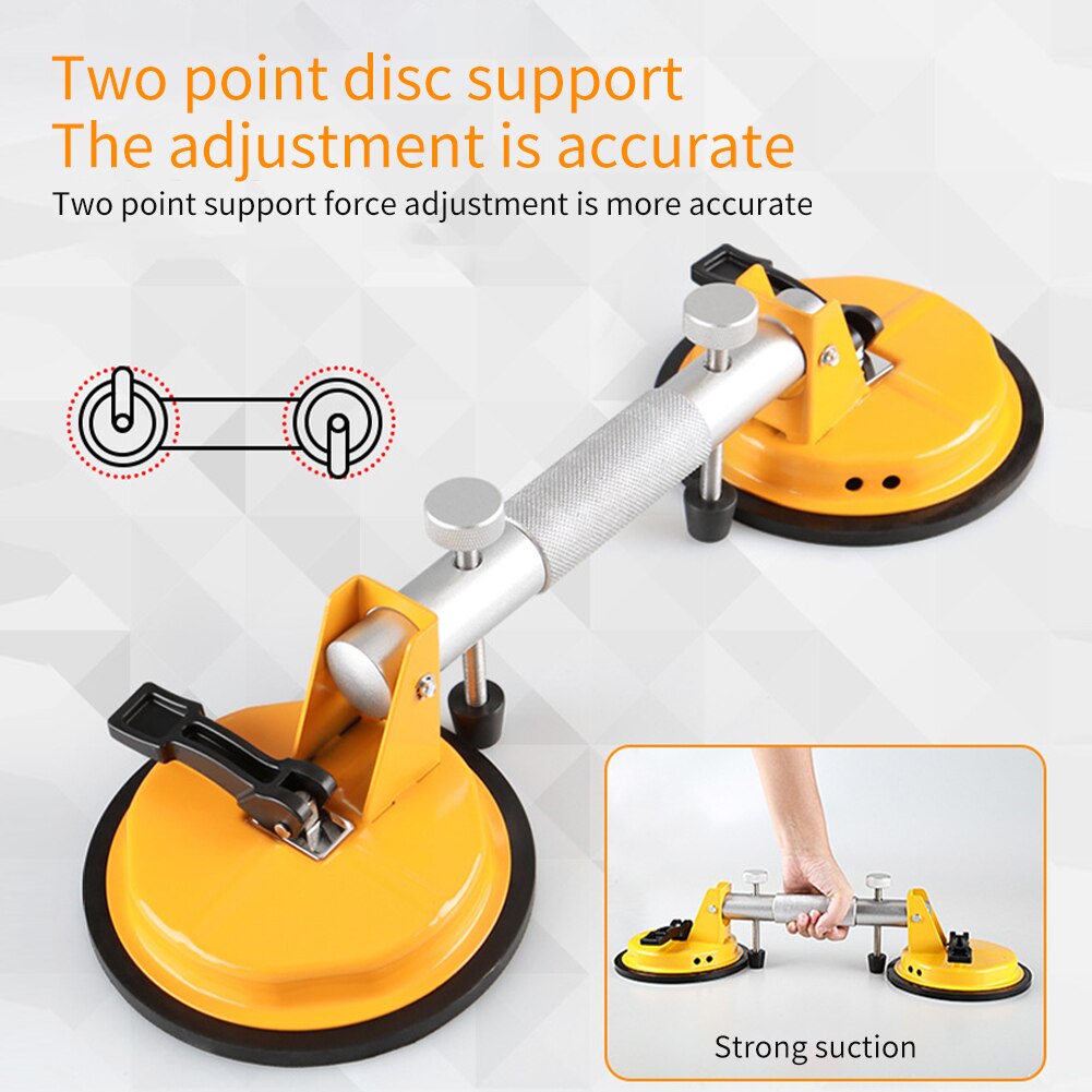 Portable Glass Lifter Dent Suction Cup Hand Tools Double Handle Home Easy Use Gripper Puller Heavy Duty For Moving: YELLOW