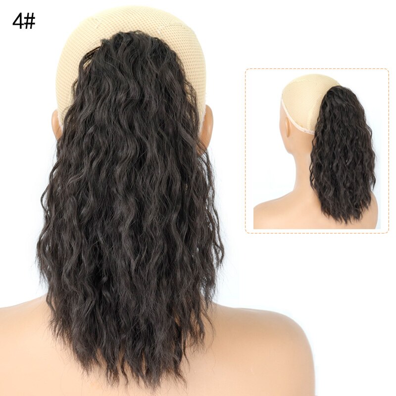 LISI-coletero con cordón africano para niña, pompón de pelo rizado y extensión de cabello sintético, coletero: T4/27/30