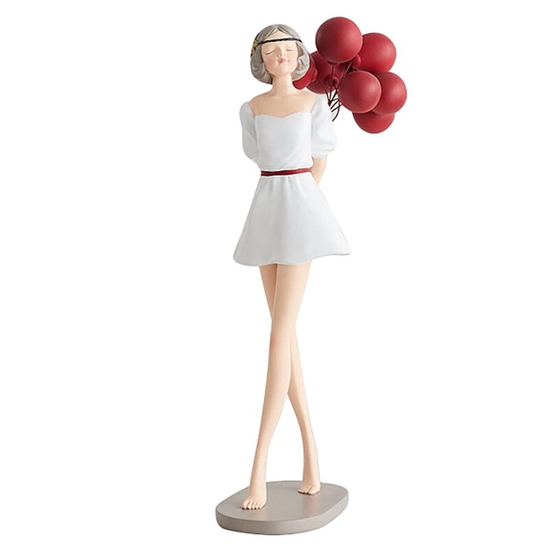 Sculpture de ballon nordique en résine pour fille, ornement pour salon, chambre à coucher, décoration artisanale de bureau